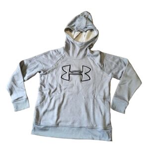 Under Armour ColdGear Hoodie Sweatshirt Big Logo Loose Grey Women's‎ Size Large